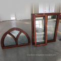 Customized Specialty Shapes Design Arc Top Oak Wood Window Frame with Carved Glass